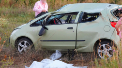 Lehajtott az útról egy autó a 46-os főúton